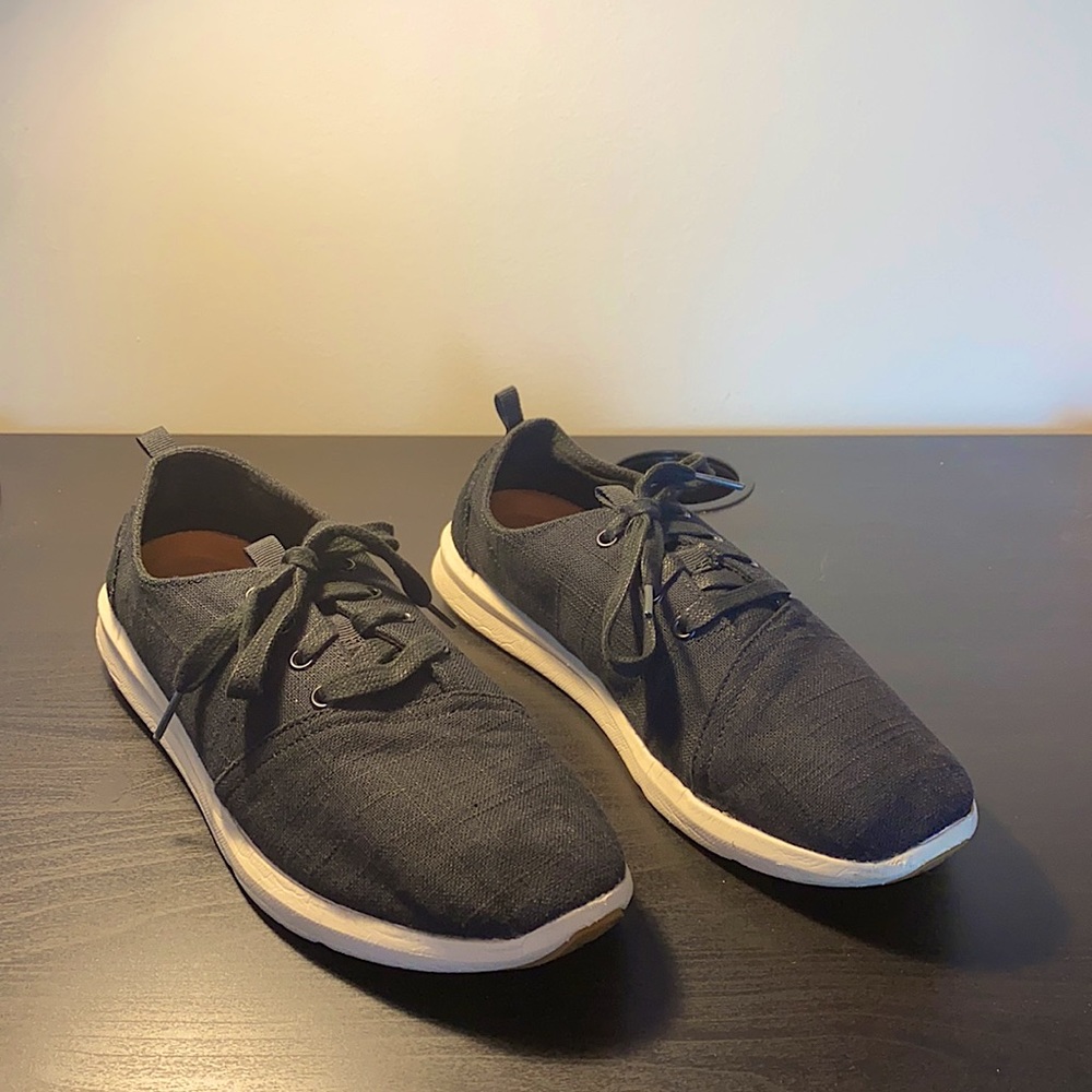 Men’s TOMS Del Rey Black Linen Sneakers